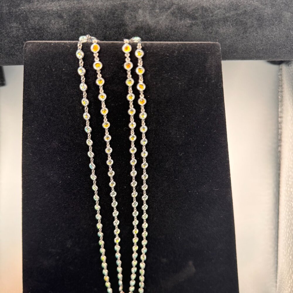 Beautiful & Unique clear stone long necklace (48")